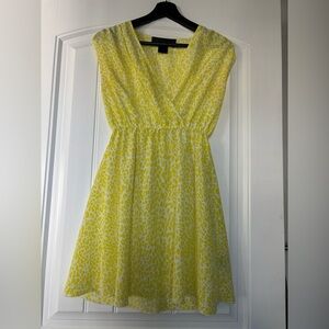 Kardashian Kollection Yellow-Lime and White Leopard Print Dress Size XS